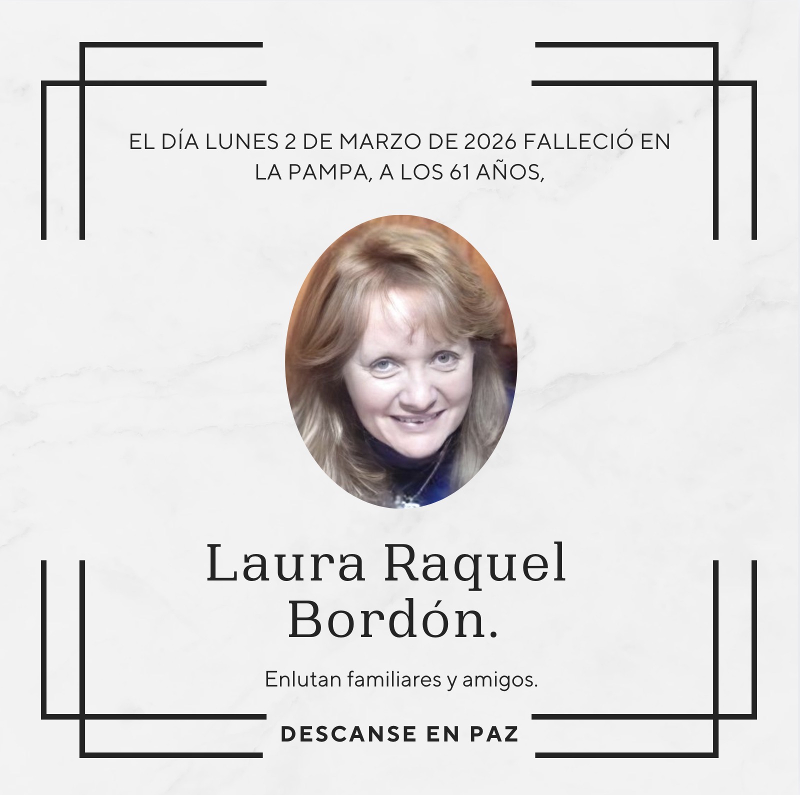 Fallecimiento | Laura Bordón